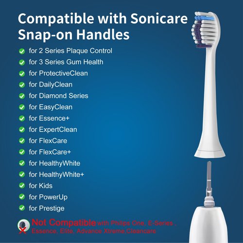8 Pack Replacement Brush Heads, Compatible with Philips Sonicare Electric Toothbrush, 4pcs Precision Clean and 4pcs Whitening Clean Brush Heads, White.
