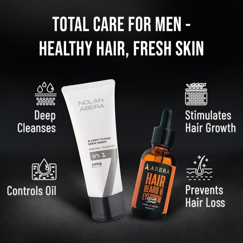 ABERA Nolan Daily Facial Cleanser for Men - Niacinamide & Zinc Oil Control | Pore Purifying Wash, 3.53 oz