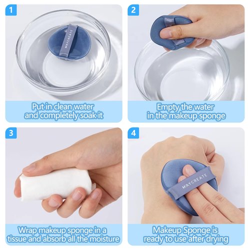 14Pcs Air Cushion Makeup Sponges for Foundation Concealer Teardrop Mix Setting Powder Puff Makeup Cushion Puff Foundation Sponge Blender Sponge for Liquid, Cream, and Powder