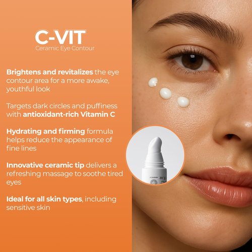 Sesderma C-VIT Eye Contour Cream - Antioxidant Protection for Wrinkles & Tired Eyes, 0.5 fl oz