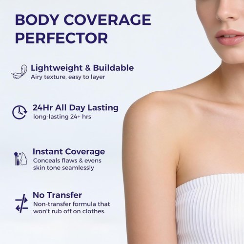Skiennix Body Coverage Perfector - Long-Lasting Tattoo Cover Up for Uneven Skin & Scars | 2.5 oz, Light