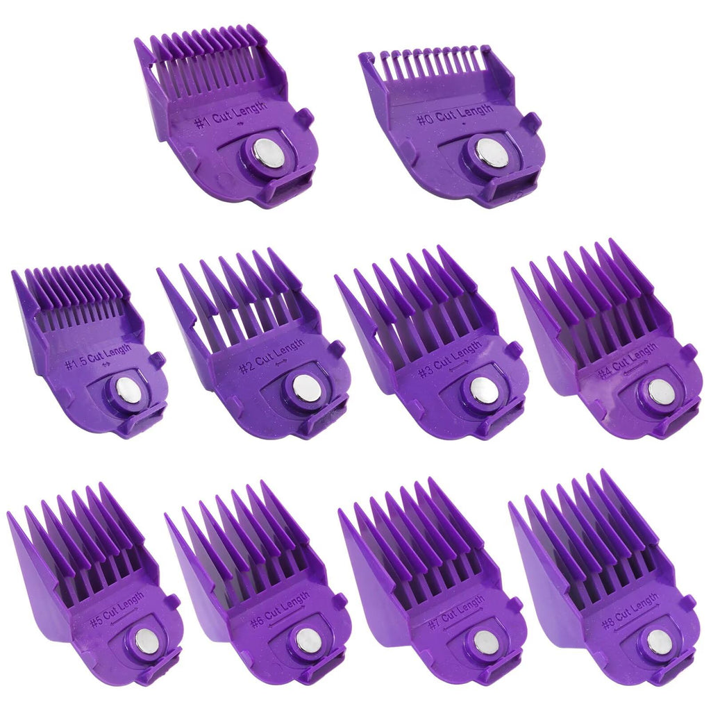 WELURE for Andis Master Clipper Accessories - 10 Magnetic Cutting Guards 1/16", 1/8", 3/16", 1/4", 3/8",1/2", 5/8", 3/4", 7/8", and 1 - for All Professional Haircutting Needs