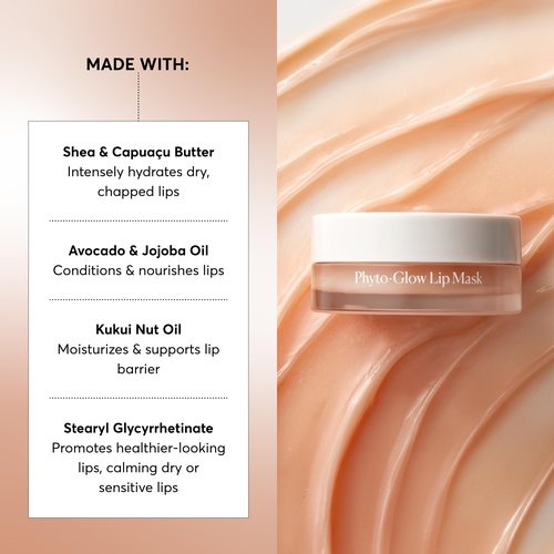 Naturium Phyto-Glow Lip Mask, Hydrating & Moisturizing Balm, Restores & Replenishes for Nourishing Lips with Shea Butter, 0.5 oz