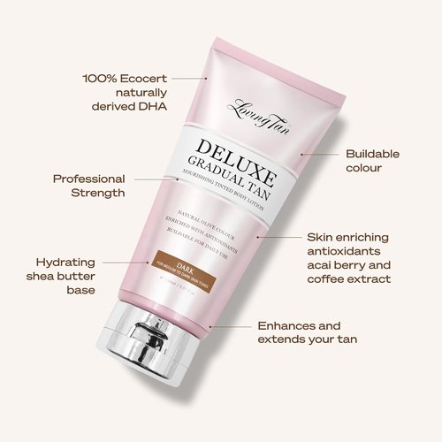 Loving Tan Deluxe Gradual Tan Lotion - Dark Natural Looking Self Tanner | 5.07 Fl Oz, Professional Strength, Cruelty-Free