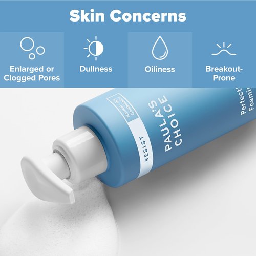 Paula's Choice RESIST Perfectly Balanced Foaming Facial Cleanser, Face Cleanser with Hyaluronic Acid & Aloe, Anti-Aging Face Wash, Large Pores & Oily Skin, Fragrance-Free, 6.4 Fl Oz
