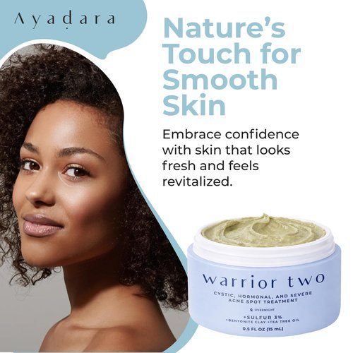 Cystic Acne Spot Cream Overnight Hormonal Acne-Prone Skin for Face & Body Sulfur Cream for Women Men & Teens Effective for Stubborn Breakouts 120 Uses