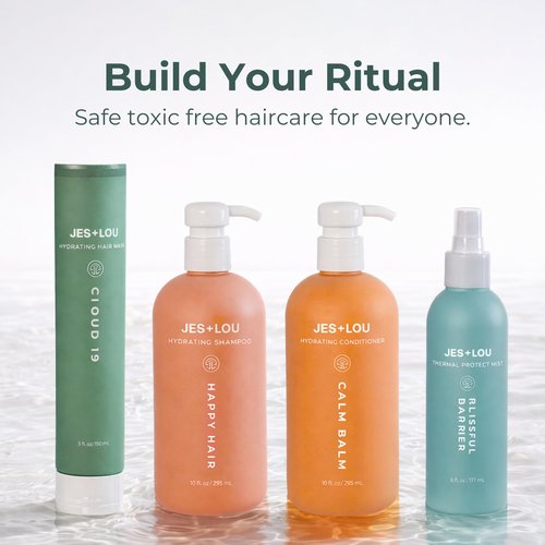 JES+LOU Sulfate Free Hydrating Conditioner with Natural Ingredients for Dry or Damaged Hair, Paraben Free Formula for Deep Moisture, Natural Shine, and Hair Repair, Vegan and Toxin Free (10 oz)
