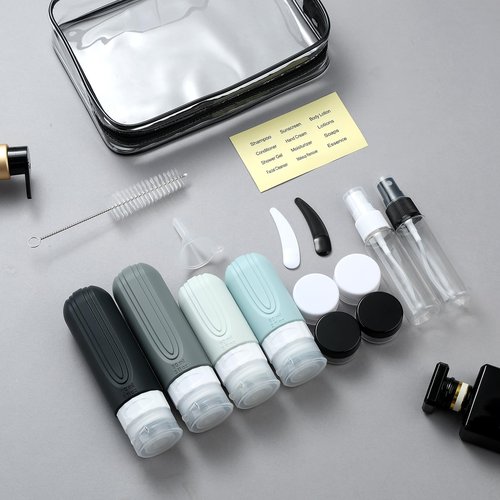 Mrsdry 16 Pack Travel Bottles - Silicone Toiletries Containers, Leak Proof Refillable Shampoo & Conditioner Essentials
