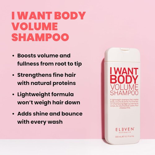 ELEVEN Australia I Want Body Volume Shampoo - Volumizing Formula for Fine Hair, Sulfate-Free, 10.1 oz