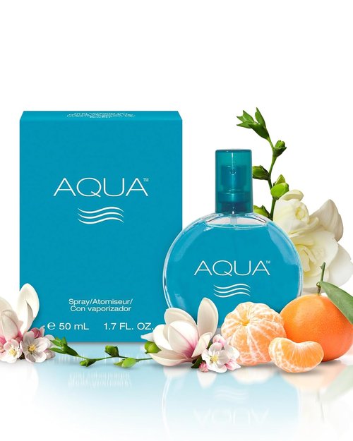 PB ParfumsBelcam Aqua Eau de Toilette Spray for Women - Fresh Fruity Floral Scent with Mandarin & Freesia - 1.7 Fl Oz