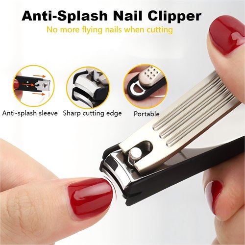 Toenail Clippers for Seniors Thick Toenails, Angled Head Large Toe Nail Clippers Set for Men with Long Handle, Heavy Duty Ingrown Toenail Clippers with Wide Jaw, Fingernail Clipper with Catcher