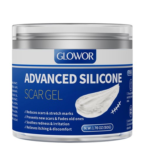 Advanced Silicone Scar Gel for Face & Body – Silicone Scar Cream for Old & New Scars, Reduces Appearance of Scars from Acne, Surgery, Burns, Injuries, C-Sections & More (1.76 Ounce)