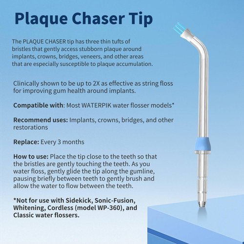Replacement Heads for Waterpik, Replacement Picks for Water Pik Water Flosser (8 Plaque Chaser Tips + Storage Case + Travel Case)