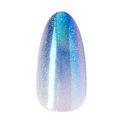 KISS GLAM, Press On Nails, Nail glue included, 'Glow Forever', Blue, Medium Size, Almond Shape, Includes 32 Nails, 2g Glue, 1 Manicure Stick, 1 Mini File