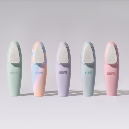 LOLLIPOP Dual-Sided Facial Cleansing Brush | Handle Size Silicone Face Exfoliator and Soft Fiber Cleanser | Manual Face Scrubber for Pores, Makeup Removal, Blackhead and Skincare Routine, Minty