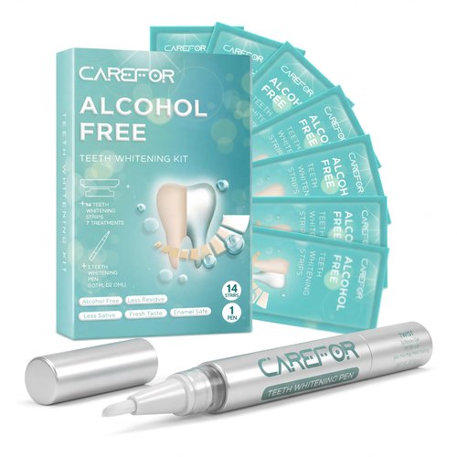 Teeth Whitening Strips Kit - 7 Treatments (14 Strips) - Contain Teeth Whitening Pen, Non-Slip, Sensitive Teeth Whitener, Teeth Whitener for Coffee, Tea,Wine, Tobacco, and Other Stains