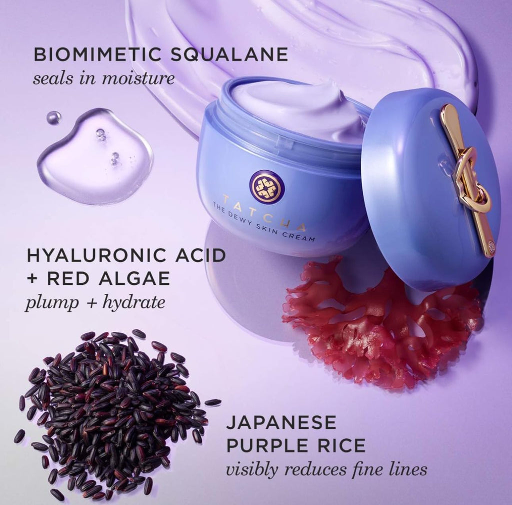 TATCHA Dewy Skin Cream - Travel-Sized Mini Hydrating Face Cream for Dry & Combination Skin