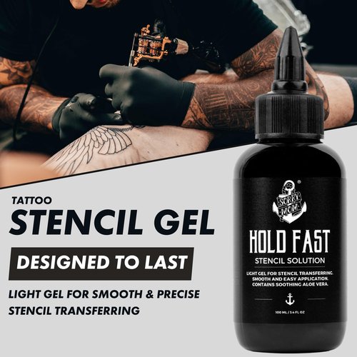 Sorry Mom Tattoo Stencil Gel Solution - Tattoo Transfer Gel for Tattooing - Long Lasting, Clear & Dark Stencils - The Original HOLD FAST - Developed in USA by Professionals (3.4 oz)