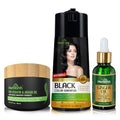 Herbishh Hair Color Shampoo for Gray Hair – Hair Dye Shampoo and Conditioner + Ginger Oil 30mL Hydrating Hair Oil + Pro Keratin Argan Oil Hair Mask for Dry, Damaged Hair 150mL (Black Brown)