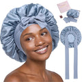 HAIMEIKANG Double-Sided 100% Mulberry Silk Bonnet & Shower Cap for Women - Premium Silk Sleep Cap for Hair Care - Comfortable & Stylish for Everyday Use and Travel