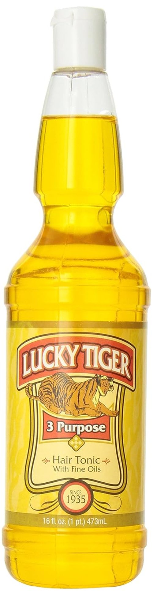 Lucky Tiger Hair Tonic for Men - 3-in-1 Scalp Treatment with Fine Oils - Conditions Hair & Reduces Dryness - 16 fl oz