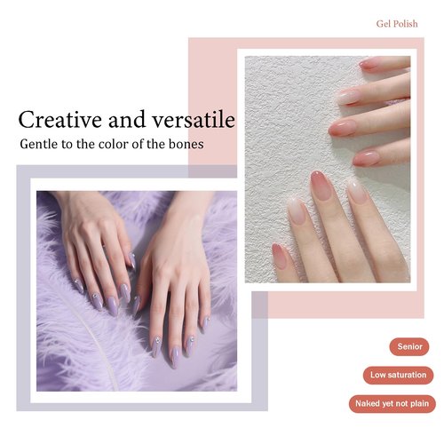 CAMILA ¿ 6pcs 15ml Hema Free Tpo Free Gel Polish Set Jelly Pink Gel Nail Polish Kit Soak Off Gel Polish Manicure Salon For Women J Set