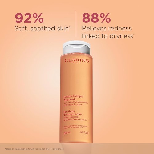 Clarins Soothing Toning Lotion - Hydrate & Balance Skin's Microbiota | Alcohol-Free with Chamomile Extract | 6.8 Fl Oz