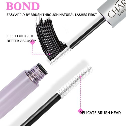 Lash Cluster Glue - Lash Bond and Seal Waterproof for Eyelash Clusters and Individual Lashes, Long Lasting DIY Cluster Lash Glue, Dual-Ended Design by Charmily (5ml+5ml)