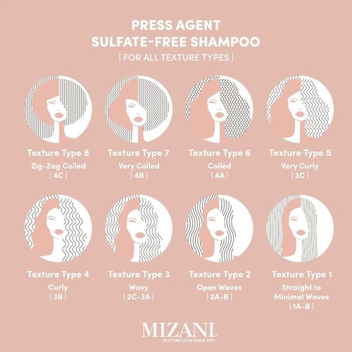 MIZANI Press Agent Sulfate-Free Shampoo - Thermal Smoothing & Moisturizing Formula for Dry, Frizzy Hair with Argan Oil