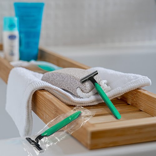 Disposable Razors Bulk, Individually Wrapped Razors for Travel, Hotel, Airbnb, and Homeless (50 Pack)