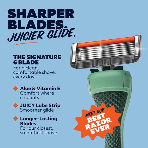 Dollar Shave Club | Travel Shave Set | 4 Extra Close Refill Cartridges, 1 Handle (Green), 1 Razor Cover