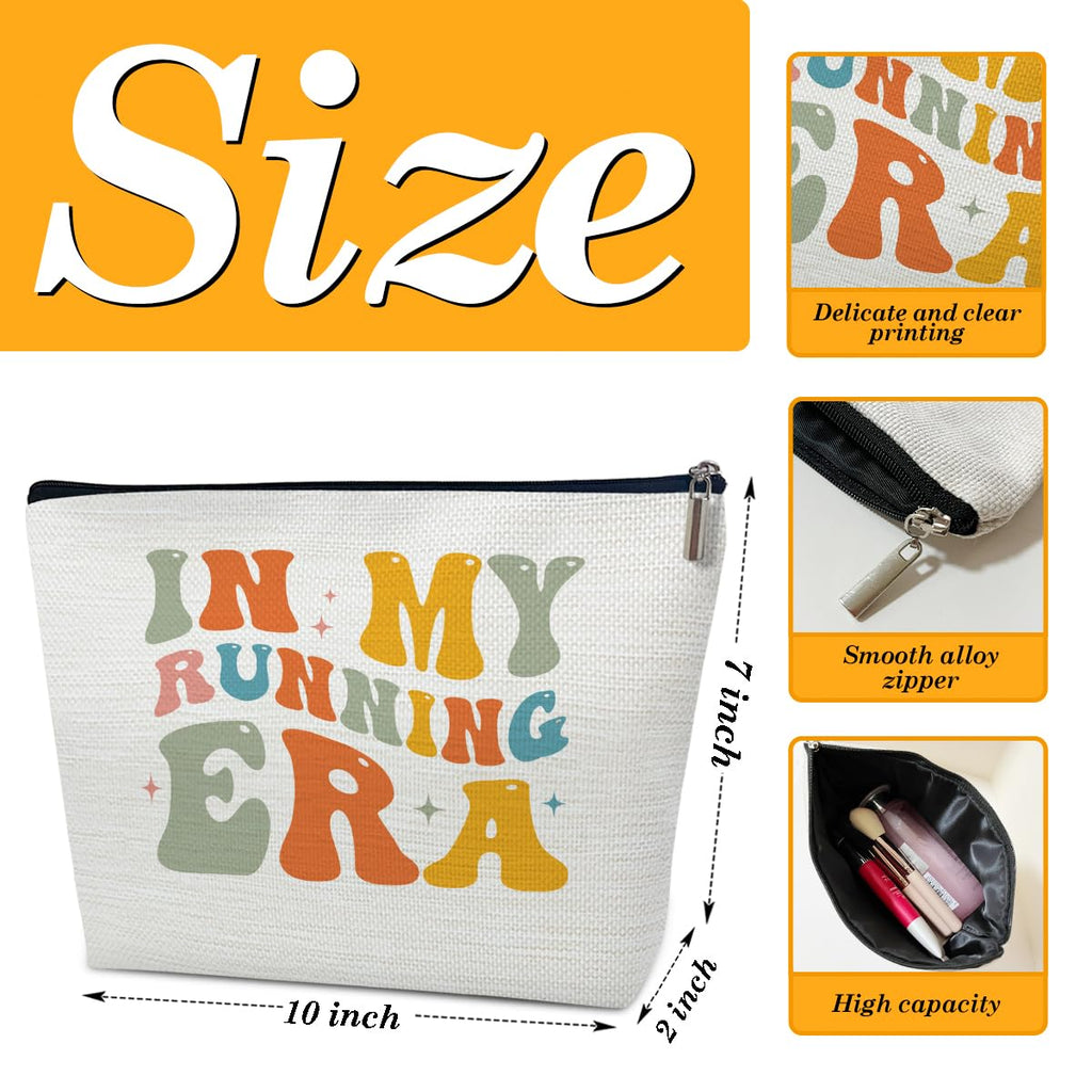 Ythuil Running Gift Makeup Bag, In My Running Era Bag, Women Cosmetic Bag for Purse, Gifts for Sports Marathon Lovers, Runner Gym Stuff
