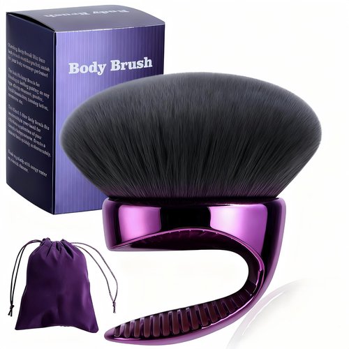 BS-MALL Extra-Large Multi-Purpose Body Brush – Luxury Travel-Friendly Self Tanning & Loose Powder Makeup Brush with Super Soft Bristles for Daily Use & Even Application