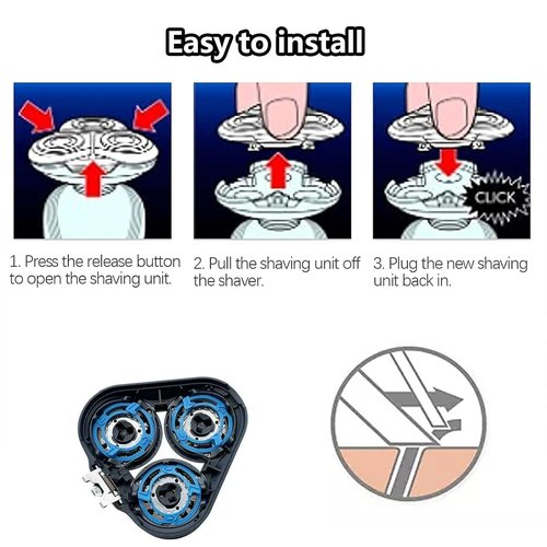 Philips SH50/52 Replacement Blades - Compatible With Series 5000 Electric Shavers | Whole Replacement Head for Norelco S5000 Models