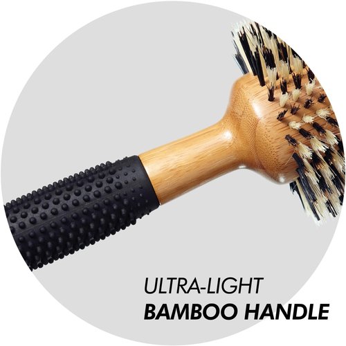 Sam Villa Signature Series Oval Nylon & Boar Bristle Round Brush With Bamboo