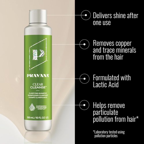 Pravana Clear Cleanse Shampoo - Clarifying Formula for Color-Treated Hair | Hydrates & Removes Hard Water Deposits | Vegan