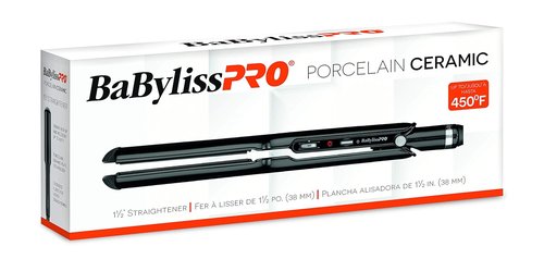 BaBylissPRO Porcelain Flat Iron | Professional Hair Straightener for All Hair Types - Salon Quality Results