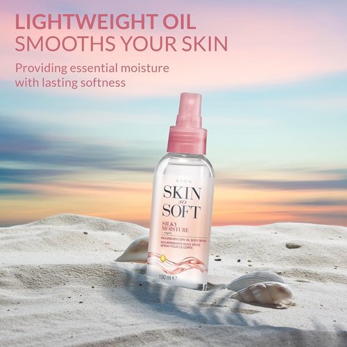 AVON Skin So Soft Argan Body Oil - Hydrating Dry Oil Spray for Glowing Skin, 150ML (2-Pack)