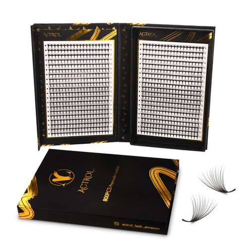 800 Premade Fans Eyelash Extensions 16D 8-15mm Mixed Length Premade Lash Fans D Curl Middle Stem Premade Fans Handmade Volume Premade Lash Extensions Fans Box