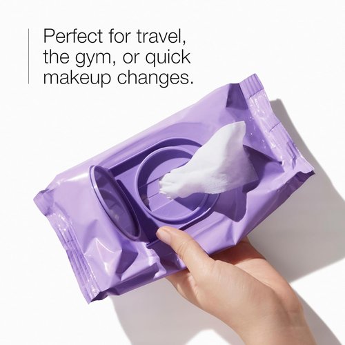 Clinique Micellar Cleansing Makeup Remover Wipes - No Water Needed, Perfect for Travel | 50 Count