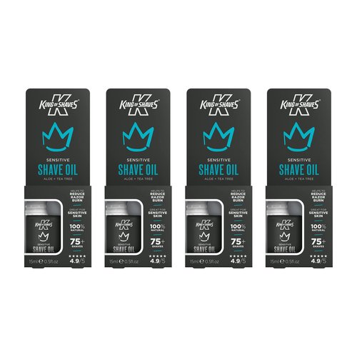 King Of Shaves Sensitive Shaving Oil, Shaving Oil For Men, QUAD PACK 0.51 fl oz