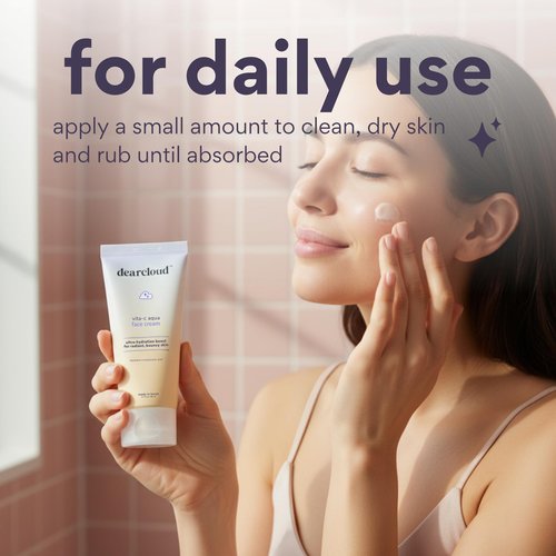 dearcloud Vita-C Aqua Face Cream – Face Moisturizer with Vitamin C, Squalane Oil for Face, Hyaluronic Acid Serum Hydration – Moisturizer for Women and Men (2.7 fl oz)