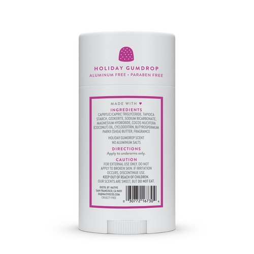 Native Deodorant, Holiday Edition, Holiday Gumdrop Scent, Contains Naturally Derived Ingredients, 72 Hour Odor Control | Deodorant for Women and Men, Aluminum Free with Baking Soda