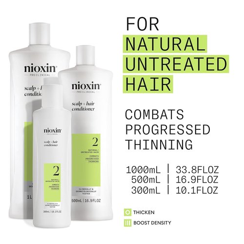 Nioxin Scalp + Hair Thickening Conditioner - For Natural or Untreated Hair | Niacinamide & Biotin | 33.8 Fl Oz