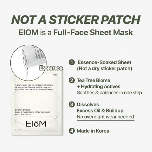 Trouble Patch Mask - Hydrocolloid Full Face Acne Mask for Pimple-Prone Skin | Oil-Absorbing Treatment (20ml x 4)