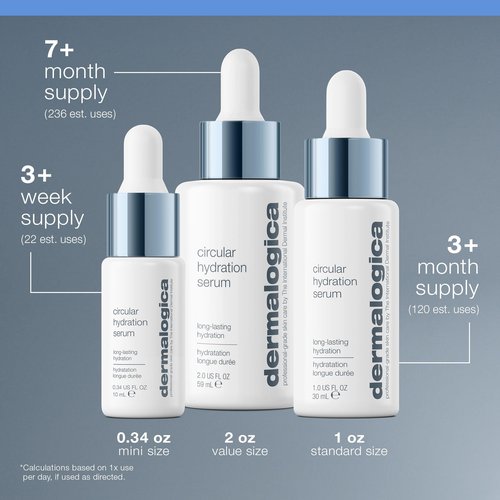 Dermalogica Circular Hydration Face Serum with Hyaluronic Acid - Deep Hydrating and Long Lasting, 2 fl oz