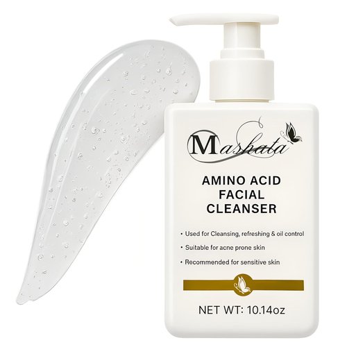 Mashata Amino Acid Facial Cleanser - 10.14oz Gentle Foaming Wash for Oily & Acne-Prone Skin | Hydrating Vegan Formula