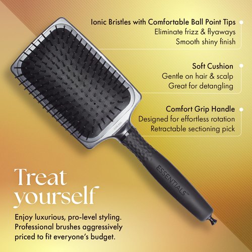 Olivia Garden Essentials Styling Brush - Professional Detangling & Smoothing | Ideal for All Hair Types