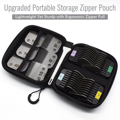 8 Pieces Professional A5 Style Animal Clipper Stainless Steel Color-Coded Snap-on Attachment Guard Guide Combs Set, 1/8"-1" Compatible with Wahl KM Series Oster A5 Andis Detachable Blade Pet Groomers