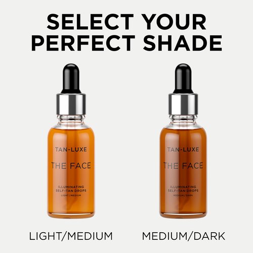 Tan-Luxe The Face, Illuminating Self Tan Drops, Custom Face Tanner for a Natural Looking Glow, Skincare Benefits, Mix with Moisturizer or Serum, Cruelty-Free. 0.33 fl. oz